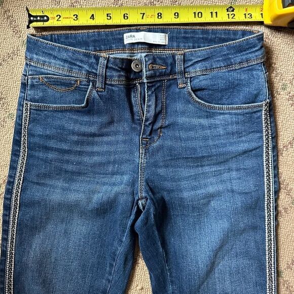 Zara BEJEWELED STRIPE JEANS Z1975 size 4 - Picture 5 of 15